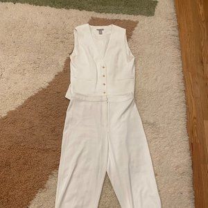 H and M Vest White Set